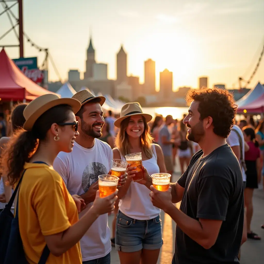 Семья, отдыхающая на песчаном пляже у озера Супериор в Мичигане.