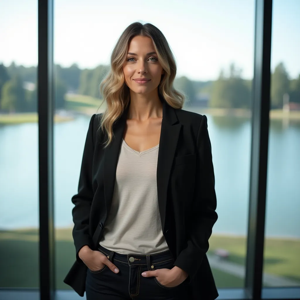 Каноэ, плавающее по спокойным водам озера, с отражением леса.